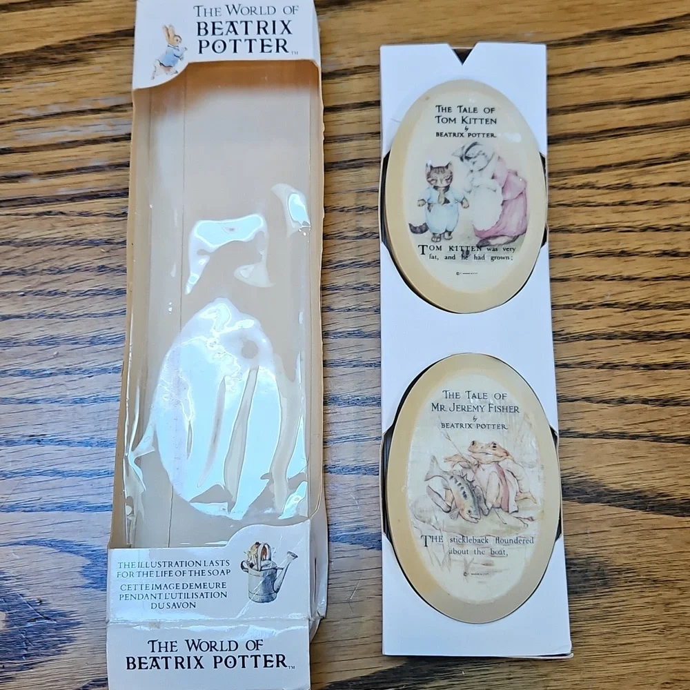Beatrix Potter Illustrated Soap Set Collector 2 Bars Cream White